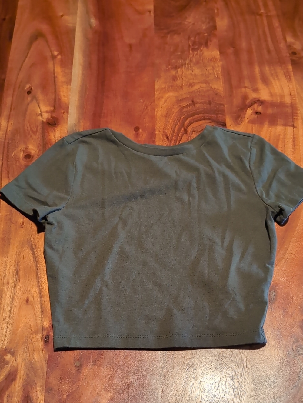 wild fable Olive Green Scoop Neck Crop Tee